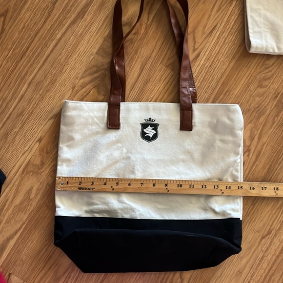 Pearl Jam Canvas Tote Bag upcycled 15" x 14" x 5" - Picture 6 of 7